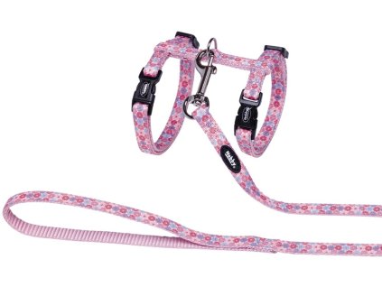 Nobby Flower Pink harness with leash for cats pink