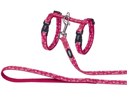 Nobby Flower Red harness with leash for cats red