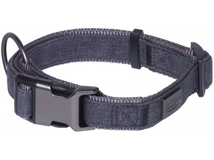 Nobby LINEN DELUXE obojek nylon černá XS-S 23-30 cm