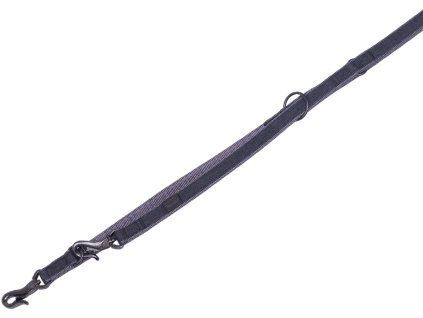 Nobby LINEN DELUXE póráz nylon fekete XS-S 200cm 16mm  + 3% SLEVA se Slevovým kupónem: bonus