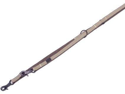 Nobby LINEN DELUXE vodítko nylon hnědá M-L 200cm 25mm