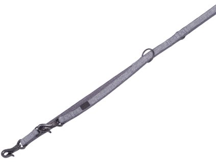 Nobby LINEN DELUXE vodítko nylon šedá M-L 200cm 25mm