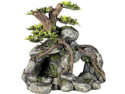 Nobby aquarium decoration tree on rock 13.3 x 9.5 x 12.8 cm