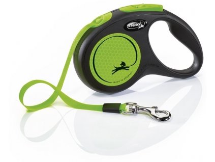 Smycz taśmowa Flexi NEW NEON S zielona 5m do 15kg