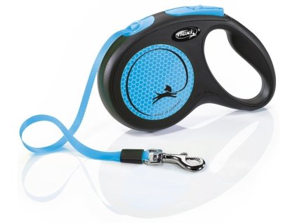 Smycz taśmowa Flexi NEW NEON M niebieska 5m do 25kg