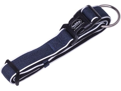 Nobby CAYO obojek nylon reflexní modrá L-XL 50-65cm