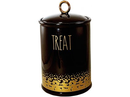 Borcan ceramic Nobby TREAT negru cu decor auriu 850ml  + 3% SLEVA se Slevovým kupónem: bonus