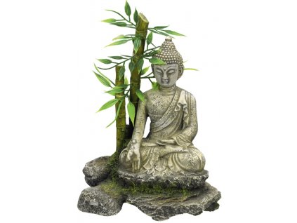 Nobby aquarium decoration Zen statue with bamboo 12 x 9 x 16 cm
