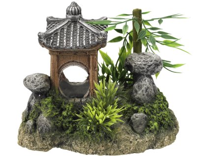 Nobby aquarium decoration Asian temple 15.5 x 10.5 x 12.5 cm