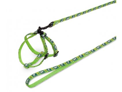 Nobby Carrot green harness and leash for rabbit