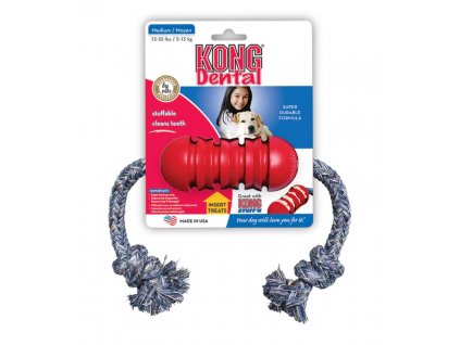 Kong Dental Small dentální hračka s lanem 8cm