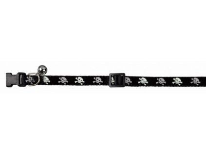 Nobby black skull collar for cats with bell