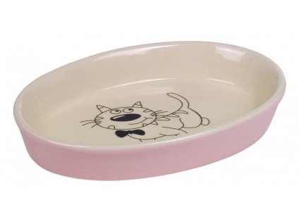 Nobby oval ceramic bowl pink 17x11x2.5cm