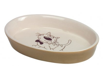 Nobby oval ceramic bowl brown 17x11x2.5cm