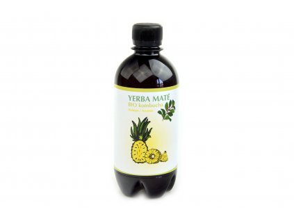 Kombucha YERBA MATÉ - ANANAS BIO - Stevikom 400ml  + Při koupi 12 a více kusů 3% Sleva