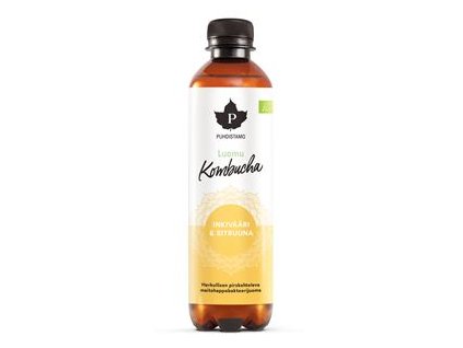 Kombucha BIO 370ml ginger lemon (Bio Kombucha zázvor-citrón)  + Sleva 3 % slevový kupón: EXTRA