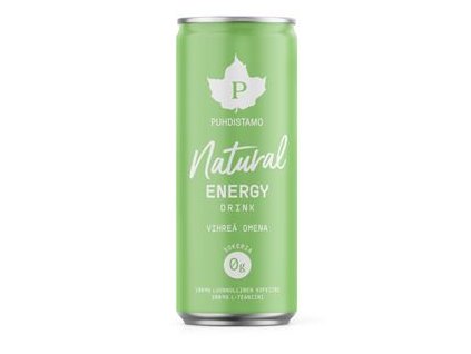 Natural Energy Drink 330ml green apple (Energetický nápoj - zelené jablko)  + Sleva 3 % slevový kupón: EXTRA