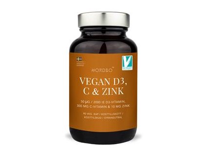 Vegan D3, C and Zinek 90 kapslí  + Sleva 3 % slevový kupón: EXTRA