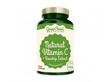 Natural Vitamin C + Rosehip Ext. 60cps GREENFOOD