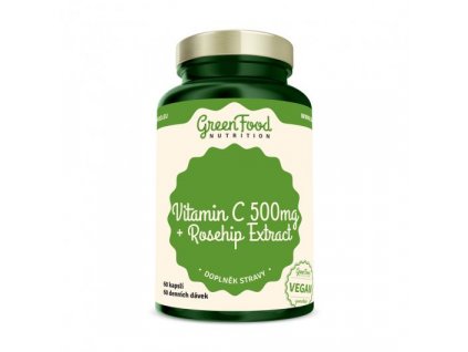 Vitamin C 500mg + Rosehip Ext. 60cps GREENFOOD