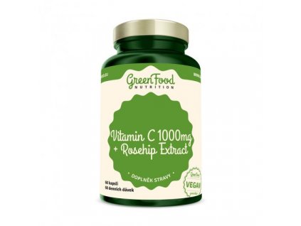 Vitamin C 1000mg + Rosehip Ext. 60cps GREENFOOD