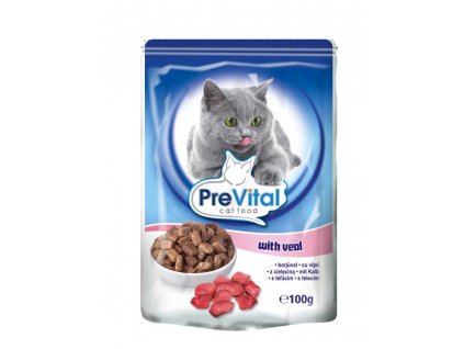 PreVital cielęcina dla kota w sosie, torebka 100 g