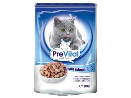 PreVital mačka losos v omáčke, vrecko 100 g