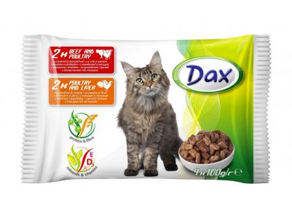 Dax Cat hovězí & drůbeží ,kapsička 100 g (4 pack)