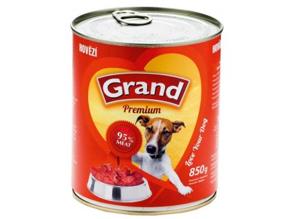 Carne de vită Grand Premium Dog, la conserva 850 g