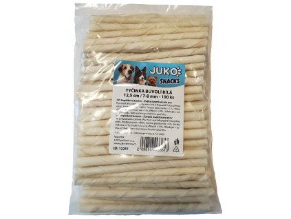 Buffalo white stick JUKO Snacks12.5 cm, 7 - 8 mm (100 pcs)
