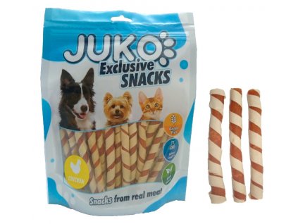 Chicken Jerky wrapped Pollock Strips JUKO Snacks 250 g