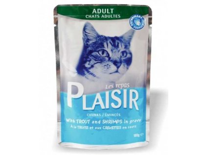 Plaisir Cat pstruh & krevety, vrecko 100 g