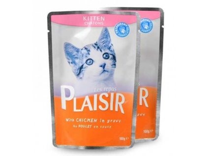 Plaisir Cat Kitten kuřecí v omáčce, kapsička 100 g