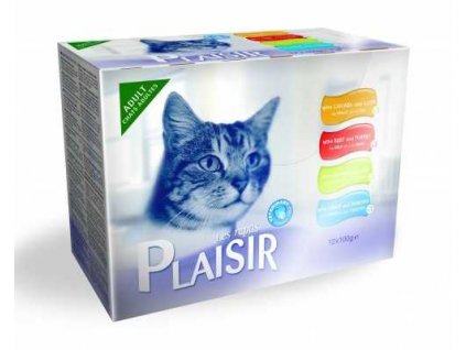 Plaisir Cat Multipack, saszetki 100 g (12 szt.)