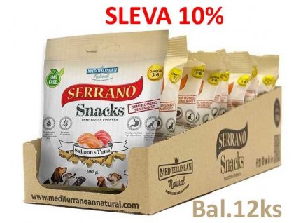 Serrano Snack Dog Salmon & Tuna 100 g (12 ks) SLEVA 10 %