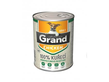 Grand deluxe Dog Adult 100 % kuřecí, konzerva 820 g