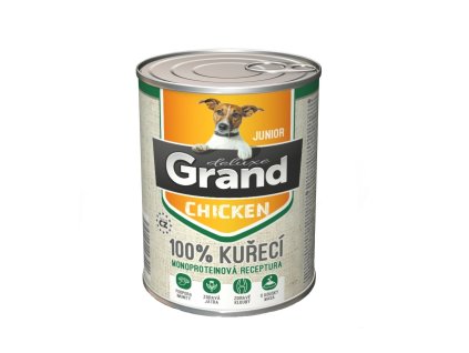 Grand deluxe Dog Junior 100% csirke, konzerv 400 g