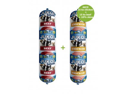 JUKO Salami Hähnchen 2 x 15 Stück + Rindfleisch 2 x 15 Stück - 10% RABATT
