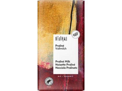 Organic milk chocolate PRALINE VIVANI 100 g