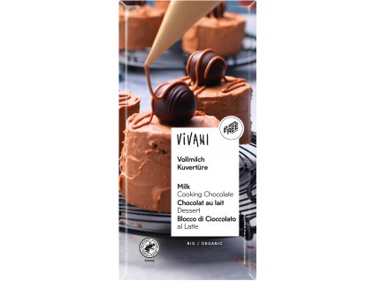 Bio mléčná čokoláda na vaření VIVANI 200 g  + Při koupi 12 a více kusů 3% Sleva