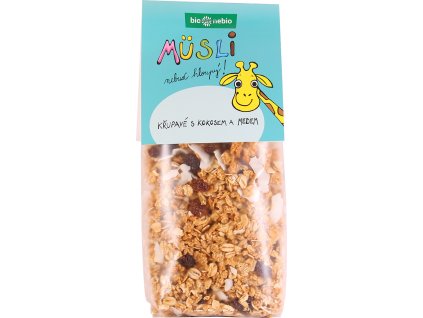 BIO Müsli Nebuď hloupý! Křupavé s kokosem a medem 300 g – BIO NEBIO