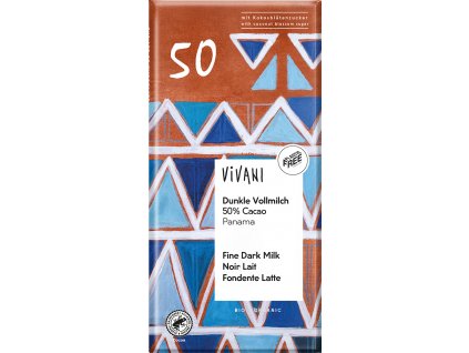 Ciocolată cu lapte organică 50% cu zahăr de cocos VIVANI 80 g  + Při koupi 12 a více kusů 3% Sleva