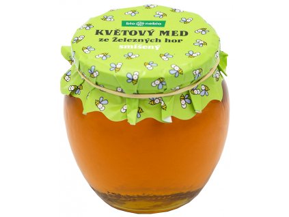 Květový med ze Železných hor smíšený bio*nebio 650 g  + Při koupi 12 a více kusů 3% Sleva