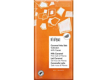 Ciocolată cu lapte organică cu caramel și sare VIVANI 80 g  + Při koupi 12 a více kusů 3% Sleva