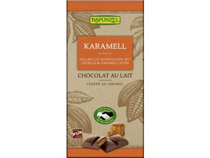 Bio mléčná čokoláda KARAMEL RAPUNZEL 100 g  + Při koupi 12 a více kusů 3% Sleva