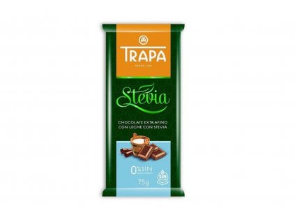Mléčná čokoláda se stévií - bez lepku - TRAPA 75g  + Při koupi 12 a více kusů 3% Sleva