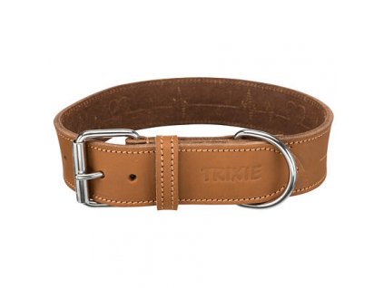 Rustic kožený obojek Heartbeat - hnědá (Velikost obojku RUSTIC HEARTBEAT L:47-55cm/40mm)