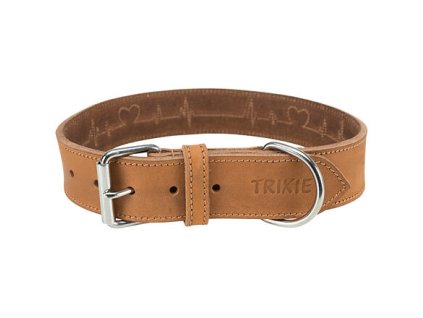 Rustic kožený obojek Heartbeat - hnědá (Velikost obojku RUSTIC HEARTBEAT L-XL:55-65cm/40mm)
