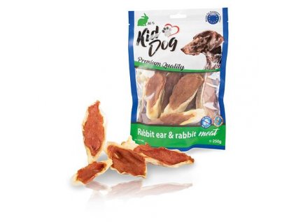 KIDDOG králičí ucho plněné králičím masíčkem 250 g