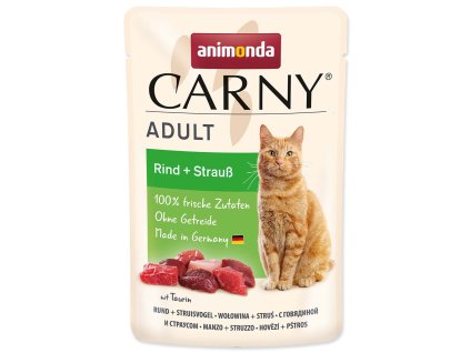 Animonda Carny Adult beef and ostrich pouch 85g